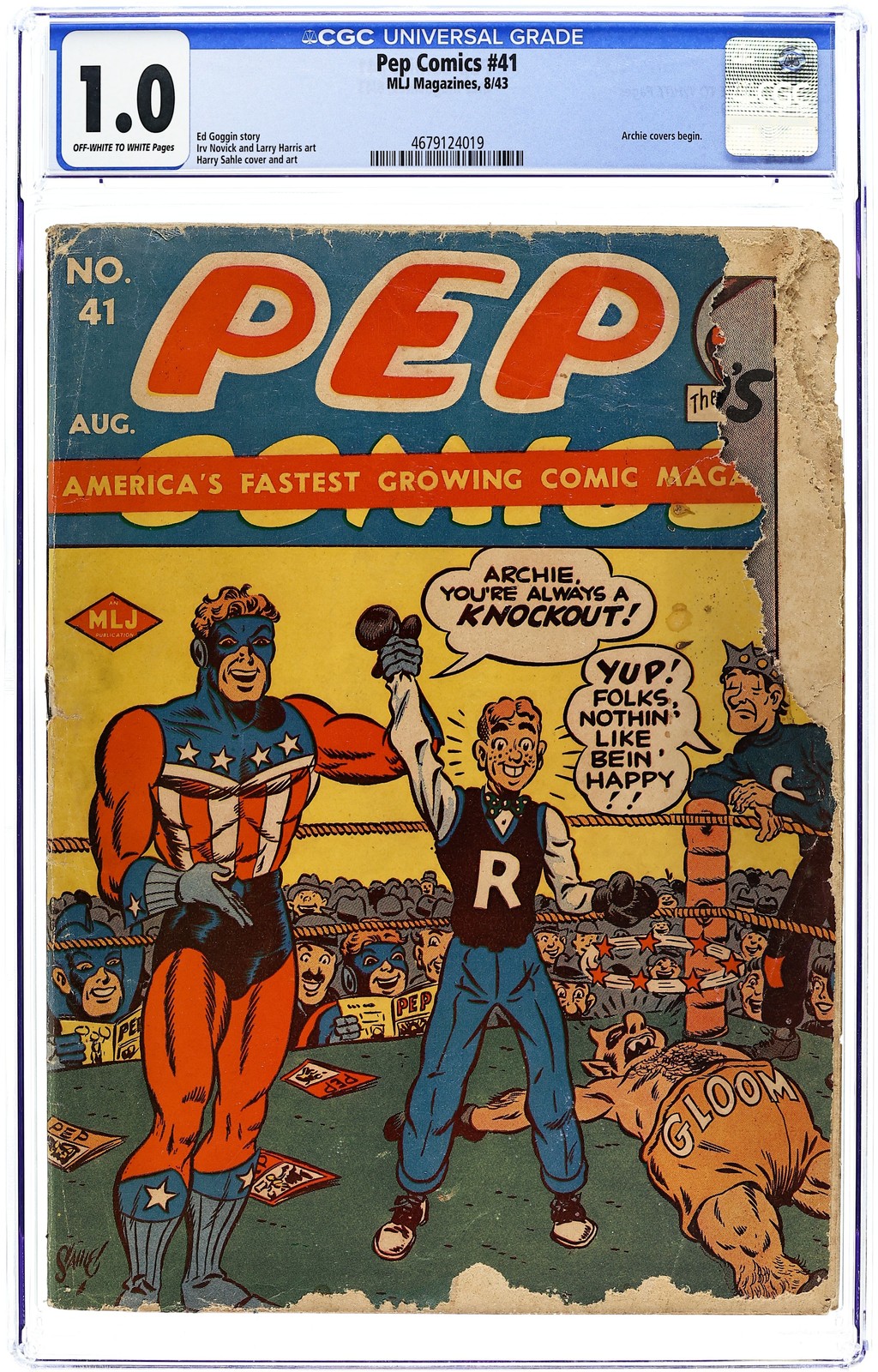 Pep Comics #41 CGC 1.0 1943 4679124019
