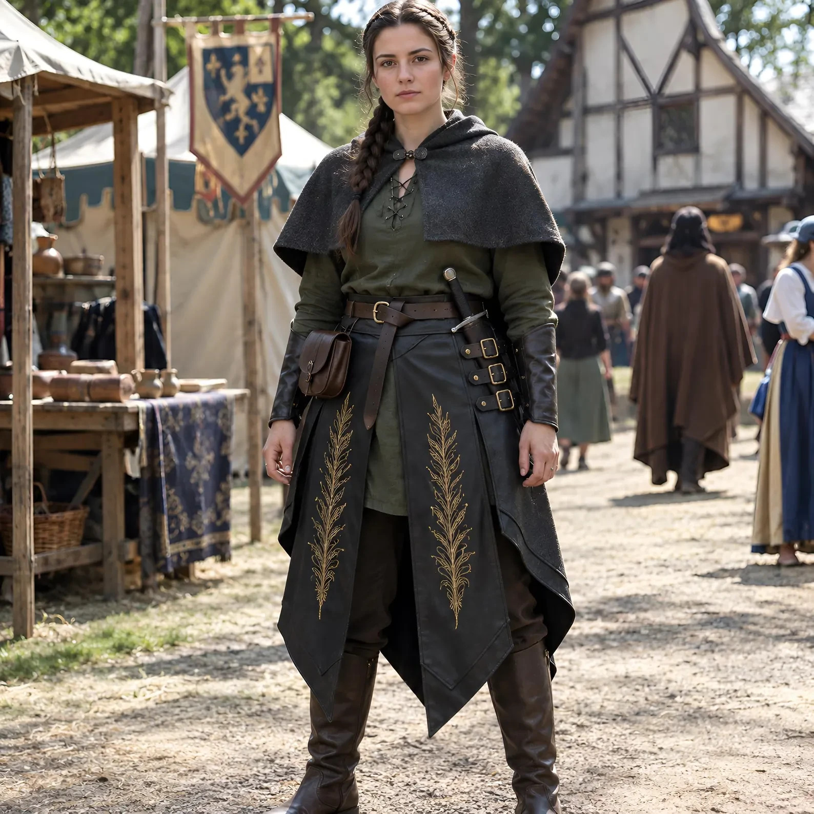 Women\'s Leather Medieval Skirt Gothic Renaissance LARP Viking Costume Cosplay