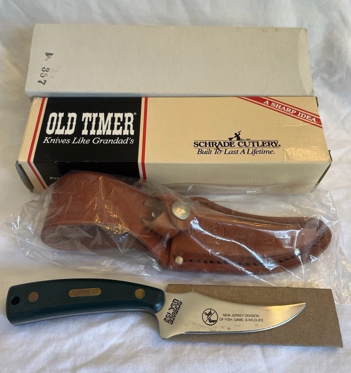 USA Schrade Old Timer 152OT Sharpfinger New Jersey Div of Fish, Game & Wildlife