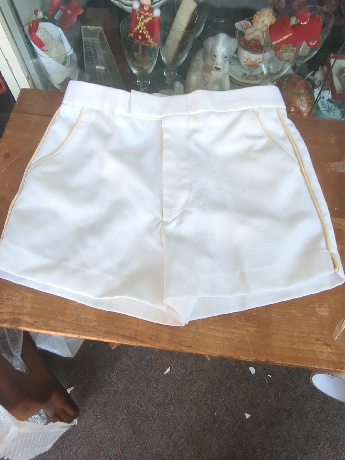 Vintage 1970s Paul Sullivan Sportswear White Polyester Tennis Shorts