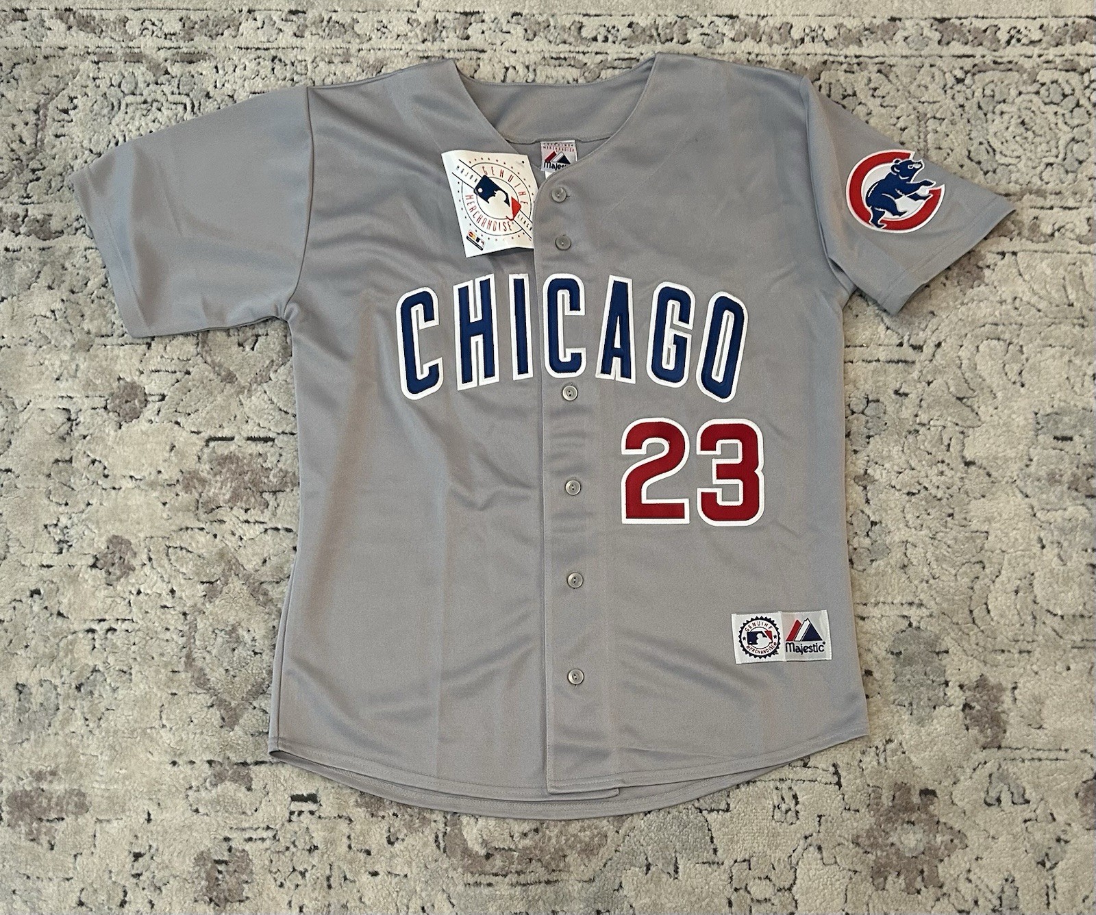 Majestic Authentic Chicago Cubs Ryne Sandberg #23 Gray MLB Jersey Men’s Sz: L