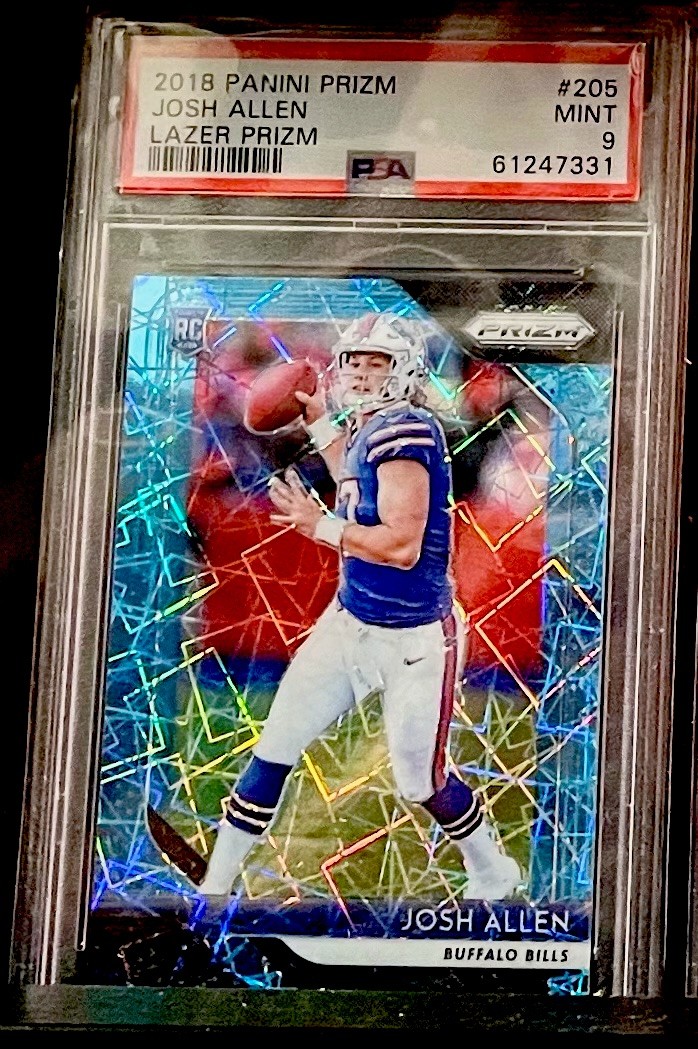 Stunning PSA 9 Mint 2018 Panini Prizm Josh Allen Rookie RC Bills Lazer Prizm 205