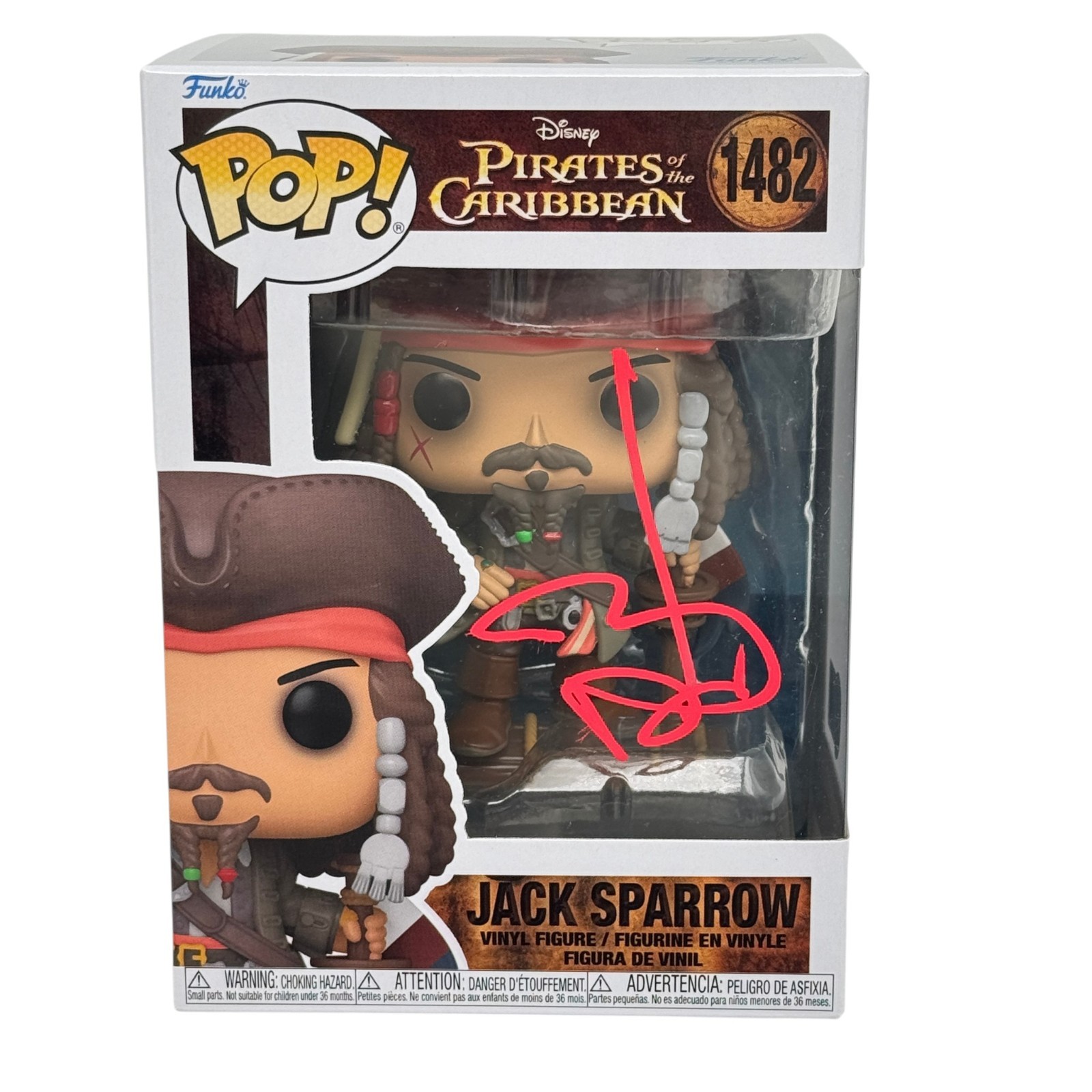 Johnny Depp Signed Jack Sparrow 1482 Funko POP Pirates Caribbean Beckett BAS