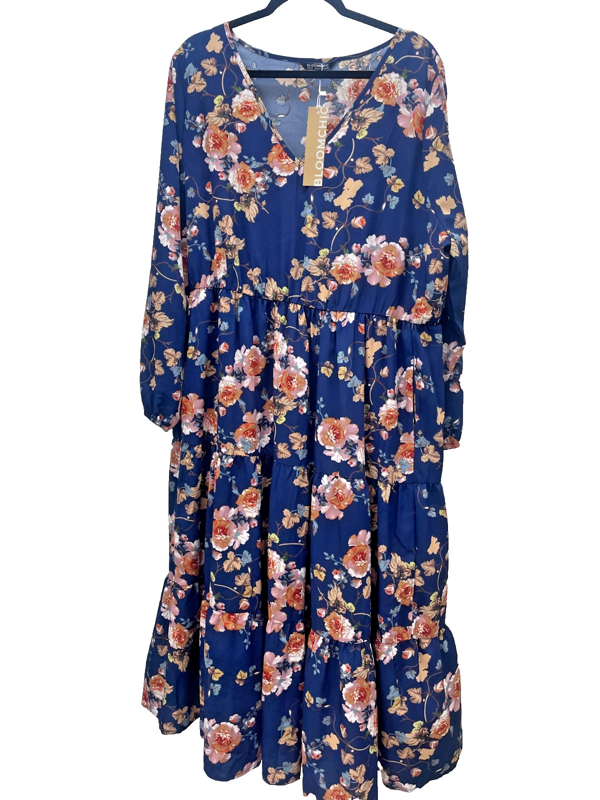 Bloomchic Navy Floral Tiered Maxi Dress Size 18 - 20, 2X NWT Bloomchic Navy Floral Tiered Maxi Dress Size 18 - 20, 2X NWT