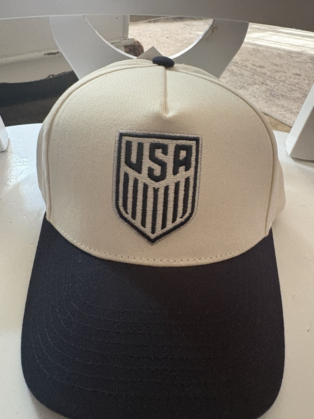 Icon Sports USA Soccer Cap White/Black One Size Officially Licensed Merchandise