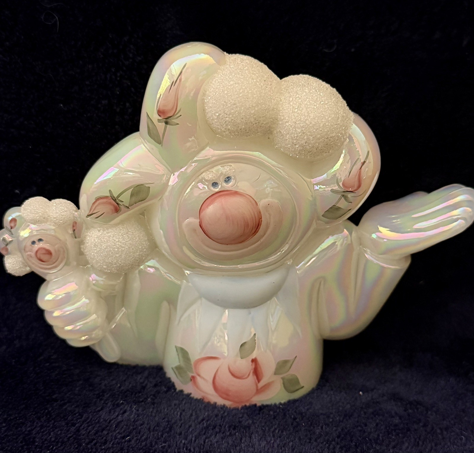 Vintage FENTON Art Glass White Iridized 
