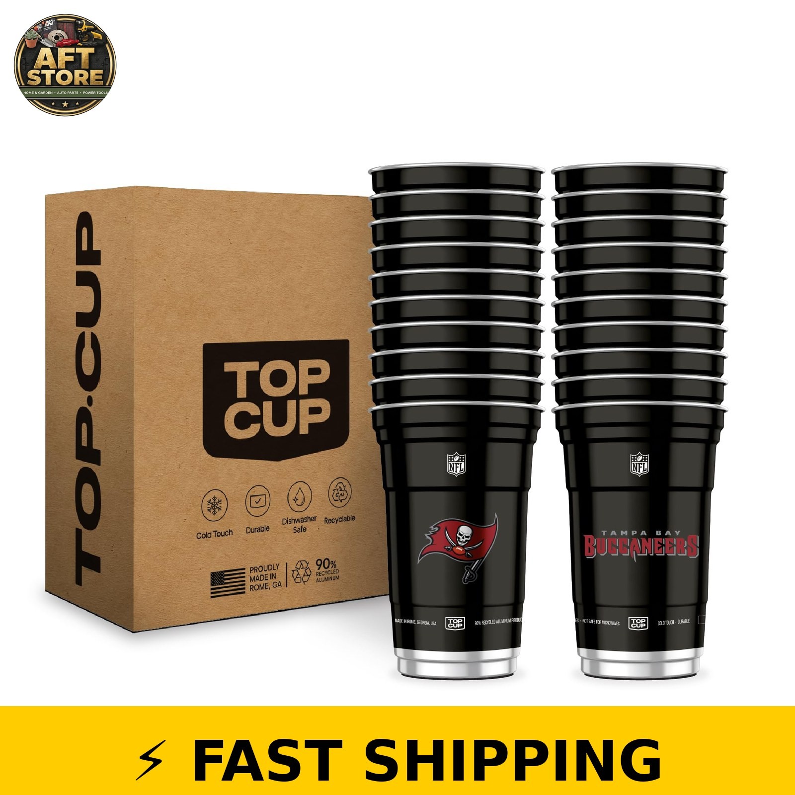 Top Cup NFL Tampa Bay Buccaneers Aluminum Cups, 20oz, 20 Count Top Cup NFL Tampa Bay Buccaneers Aluminum Cups, 20oz, 20 Count