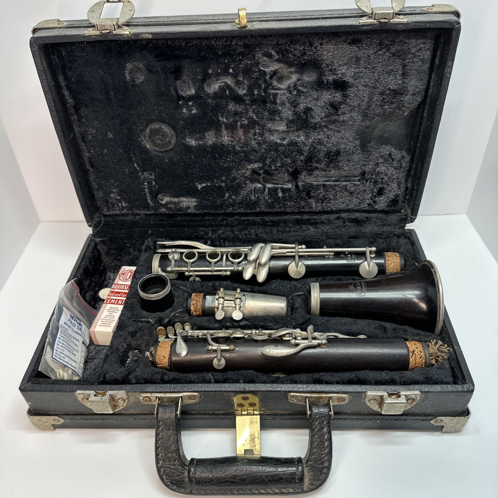 Vintage Noblet Paris Model 40 Wood Bb Clarinet France B69258 Case & Accessories