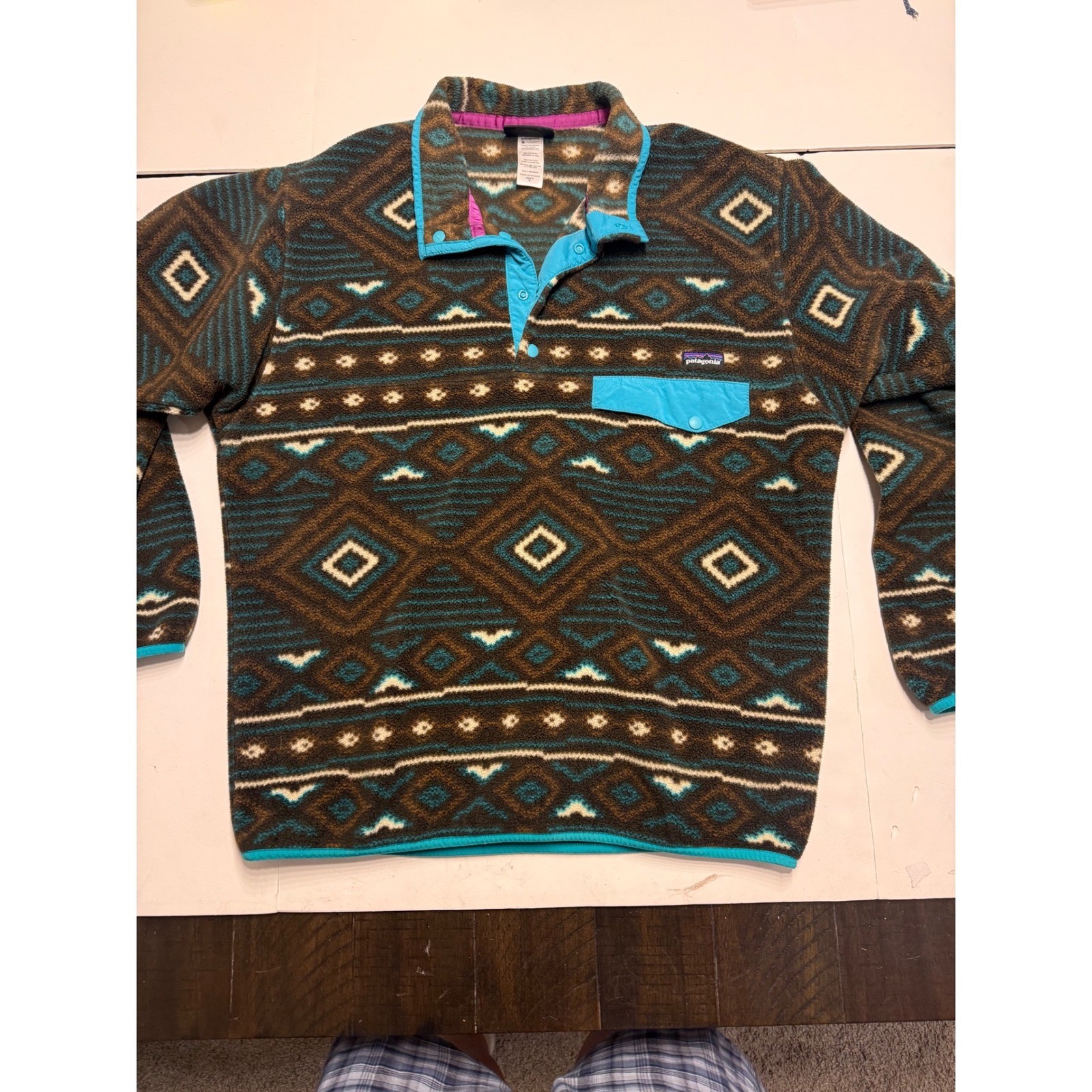 Patagonia Synchilla Snap-T Fleece Pullover Mens Medium Geometric Southwestern Patagonia Synchilla Snap-T Fleece Pullover Mens Medium Geometric Southwestern