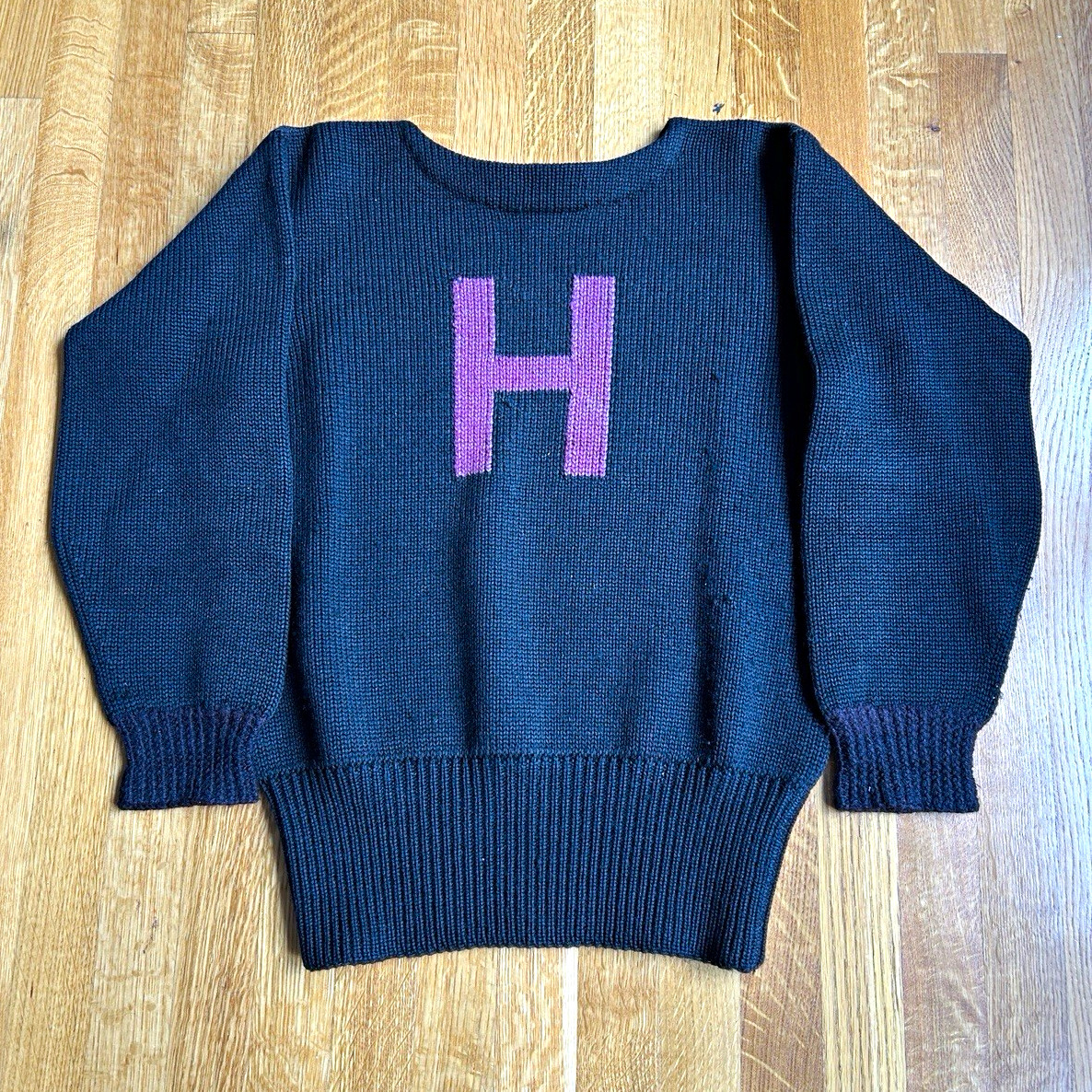 Vintage 1940s Harvard Two Tone Collegiate Knit Sweater Pullover Early 40s?