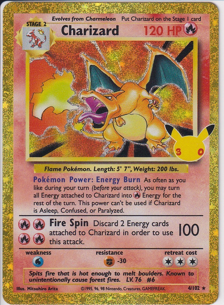 Charizard 4/102 30th Celebration: Classic Collection - NM+ Amazing Centering