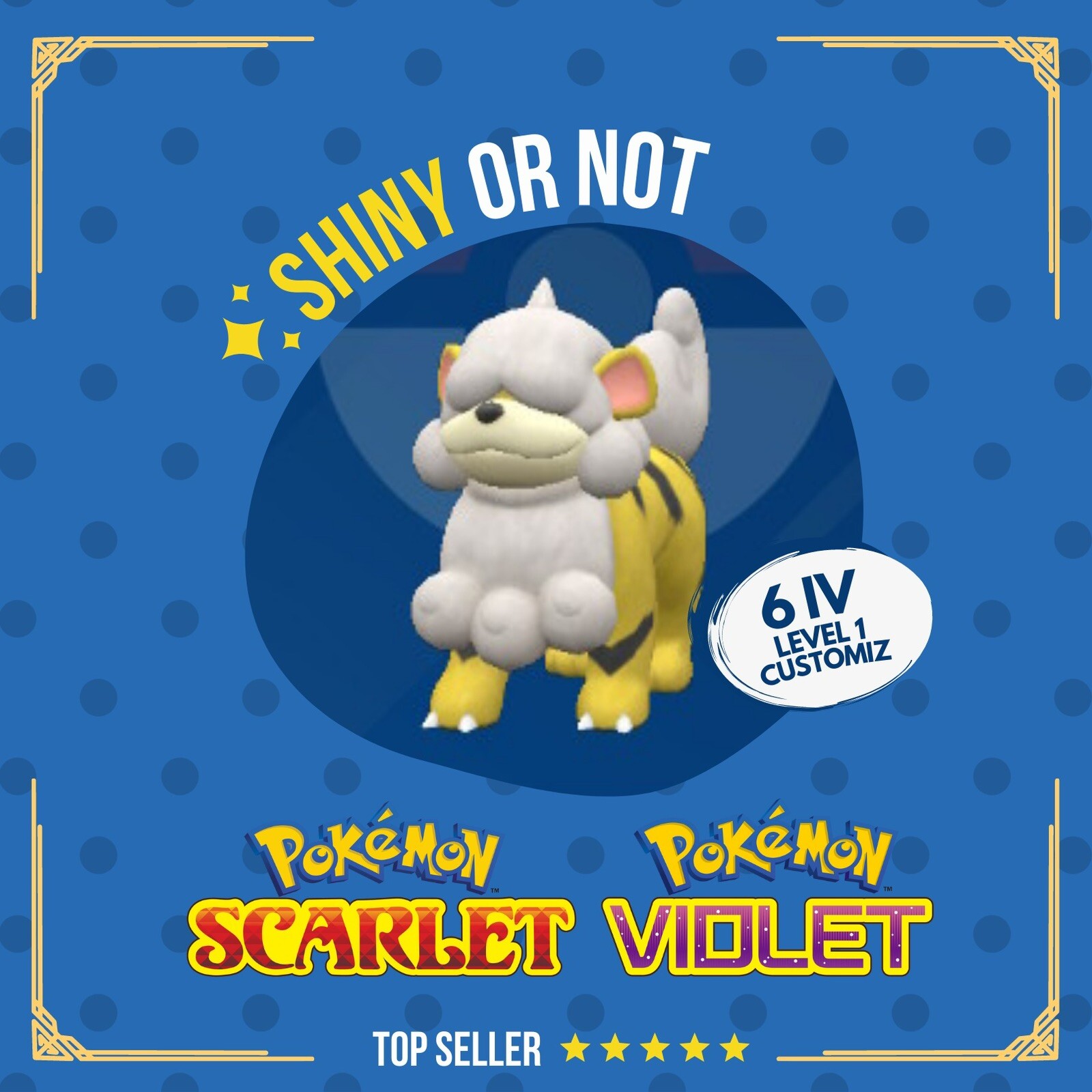 Growlithe Hisui Shiny or Non ✨ 6 IV Customizable Nature Pokémon Scarlet Violet