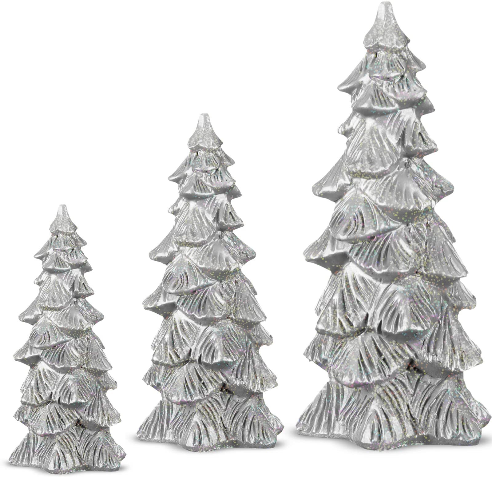 Spiareal Set of 3 Table Christmas Tree Decor Glittered Table Top Christmas Tree