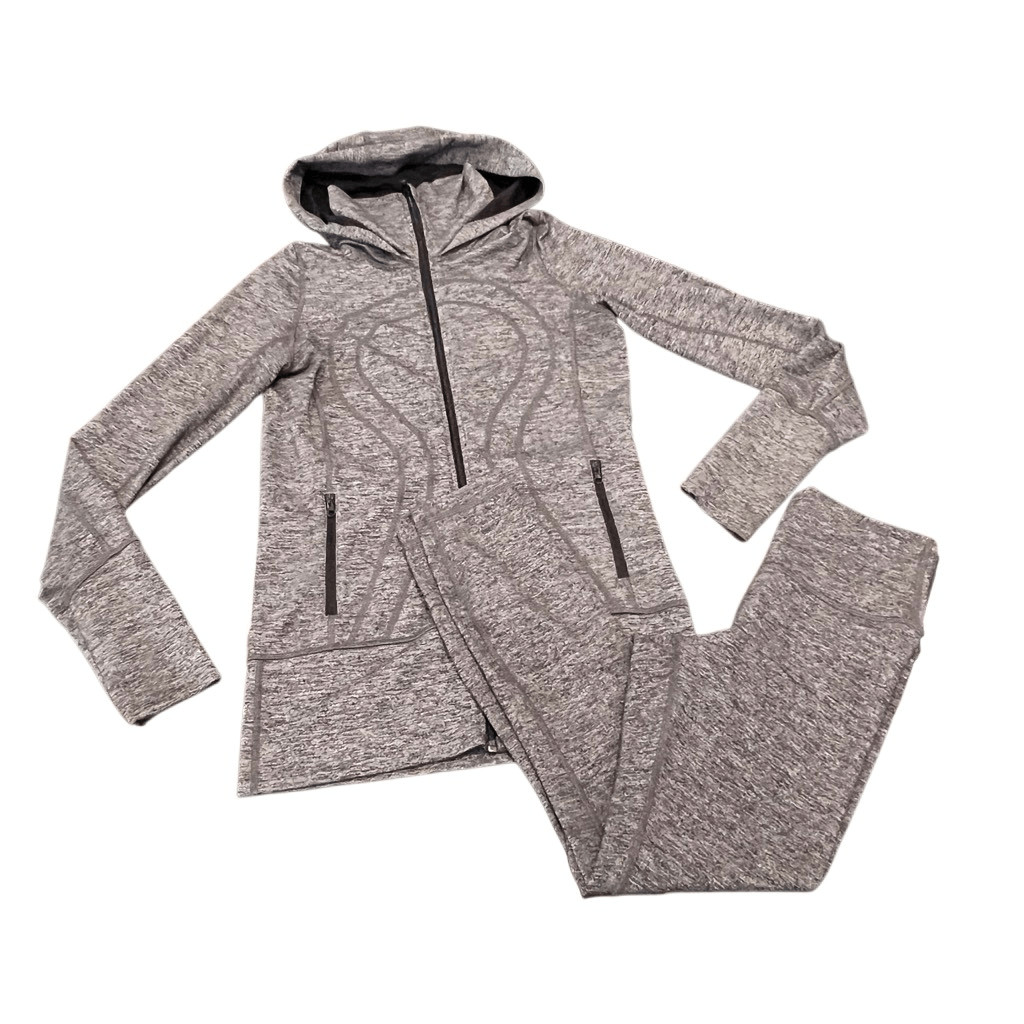 Lululemon Athletica Women\'s Heather Stride II Jacket & Leggings Set Gray Size 6