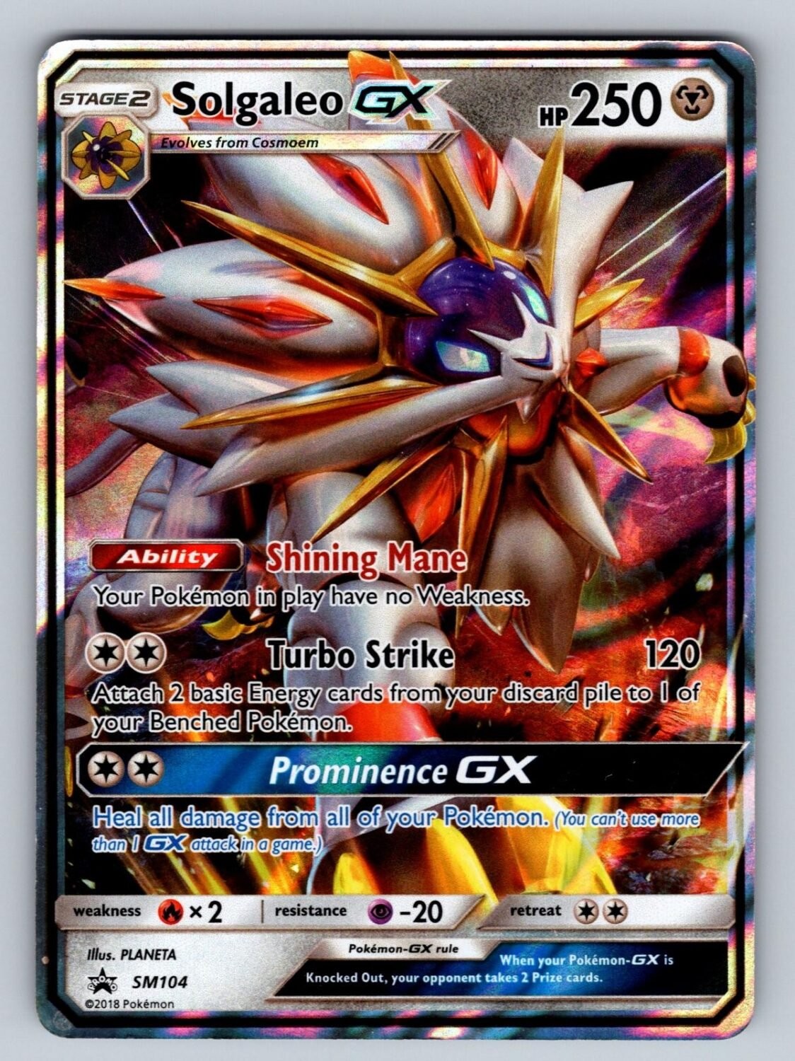 Solgaleo GX - SM104 MP Holo Sun & Moon Promo P Pokemon T03082