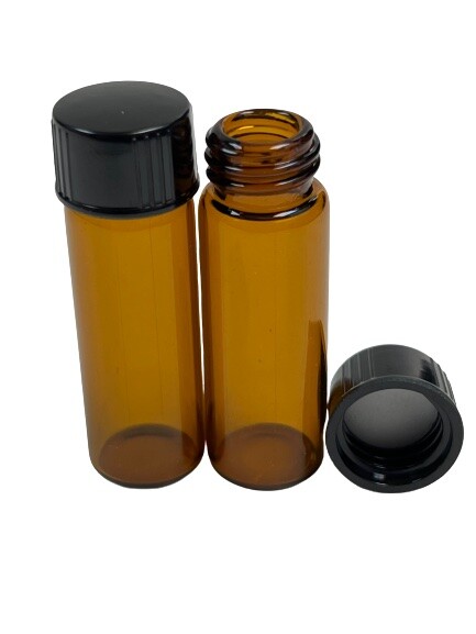 720 Pcs, 15mmX45mm [1 Dram, 4ml] AMBER Glass Vials with Phenolic Foam Liner Cap