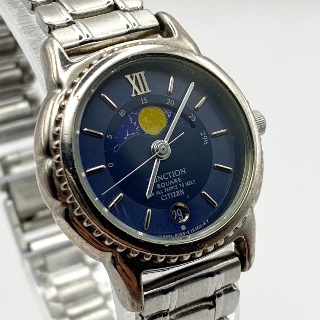 Citizen Junction Square Moonphase Blue Dial 6085 K04921 Quartz Women Watch