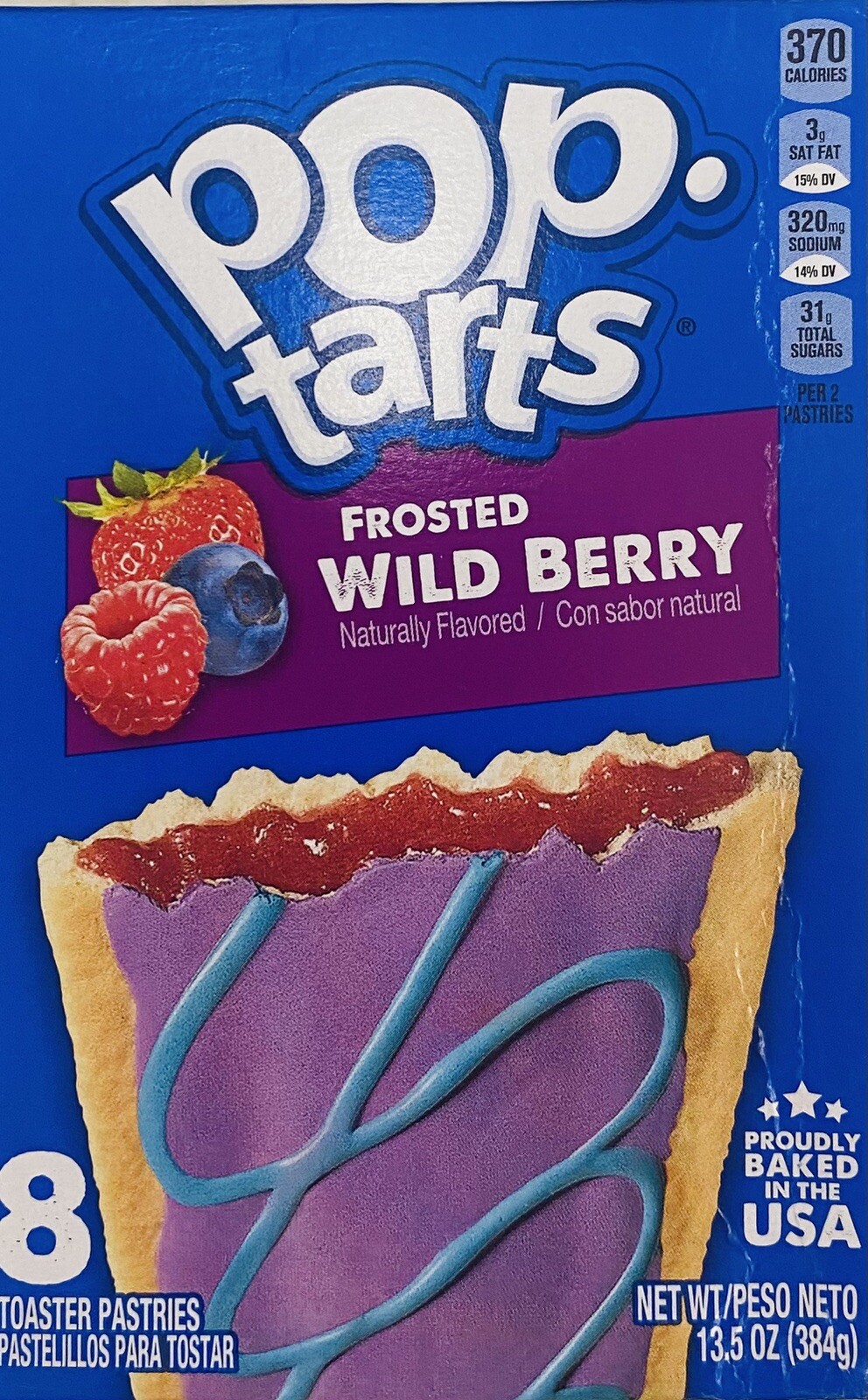 Kellogg\'s Pop Tarts FROSTED WILD BERRY Toaster Pastries 8 Count 13.5 oz Box