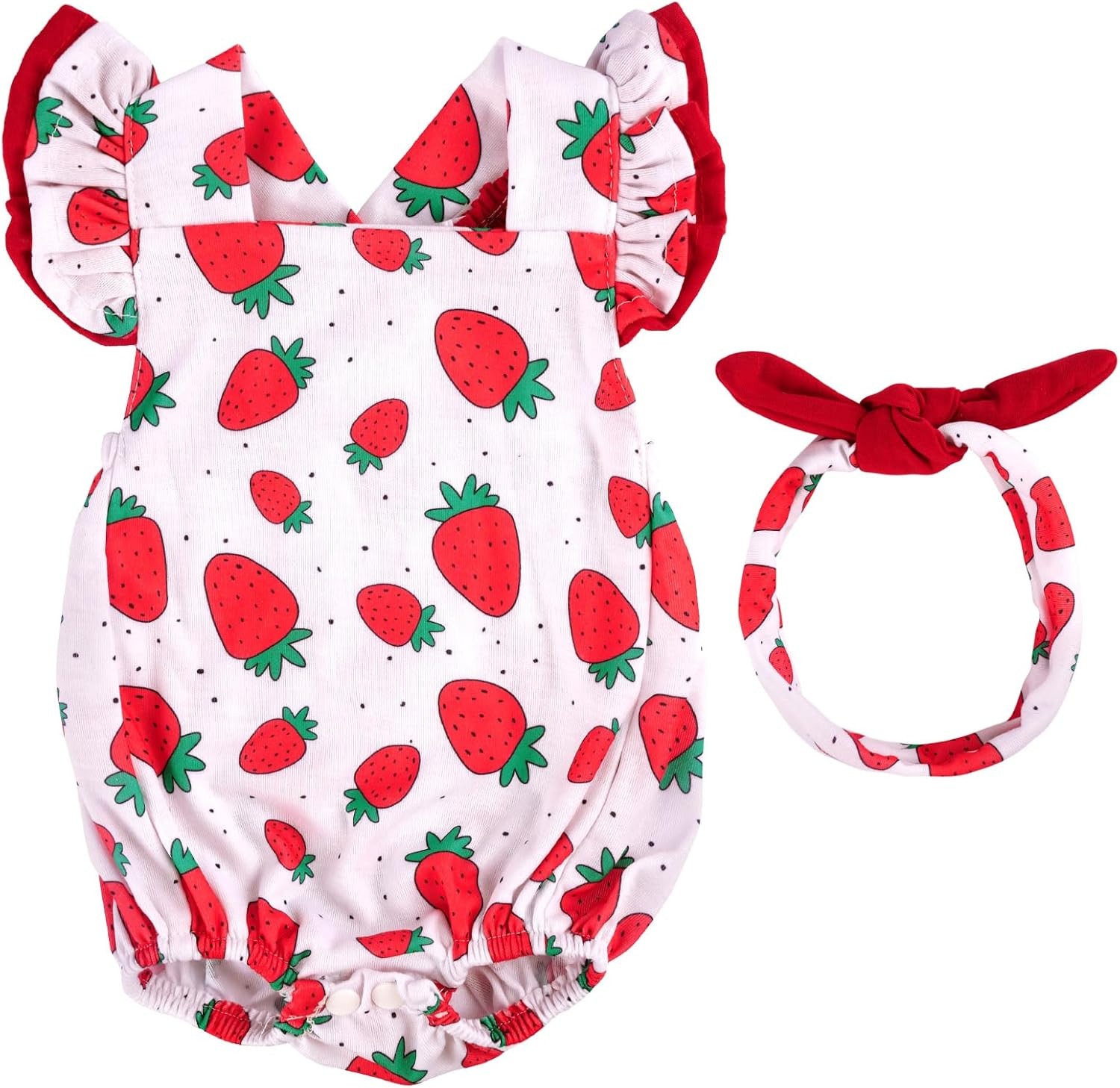 BABESIDE Reborn Baby Doll Clothes for 18-20 Inch Dolls, Strawberry Outfit