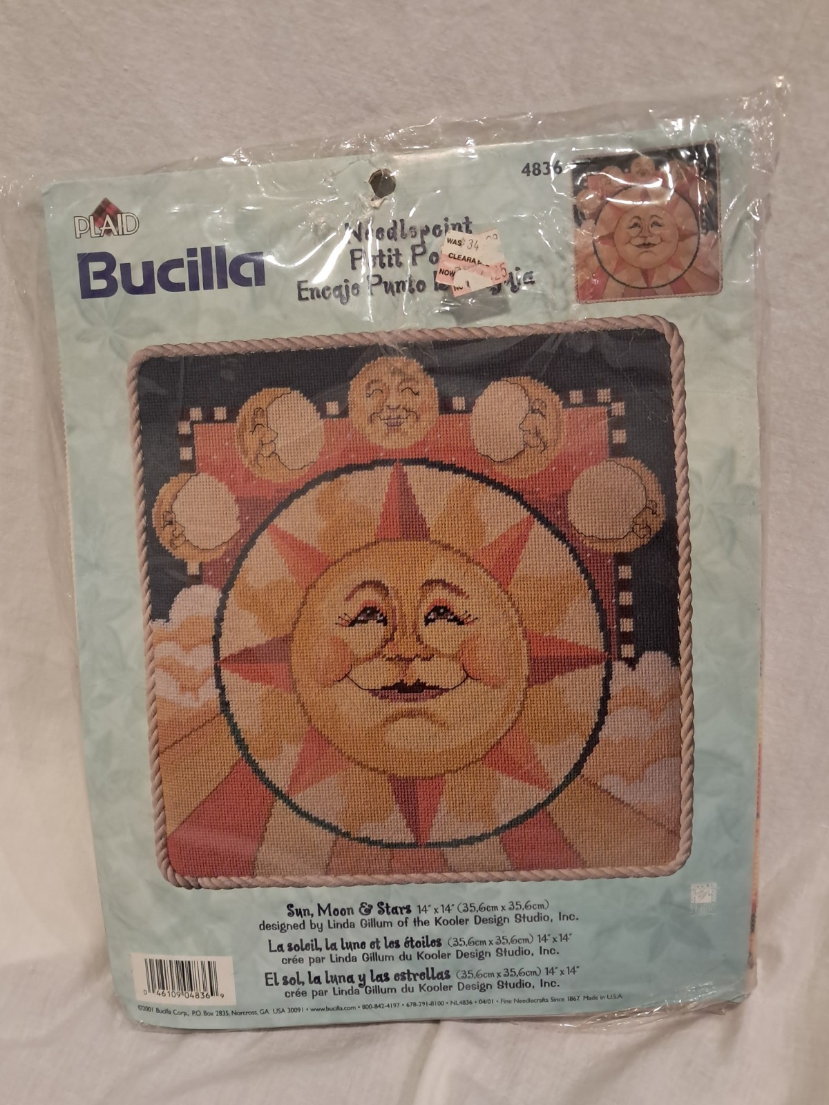 Vintage 2001 Bucilla Needlepoint Kit “Sun, Moon & Stars” #4836 By Linda Gillum Vintage 2001 Bucilla Needlepoint Kit “Sun, Moon & Stars” #4836 By Linda Gillum