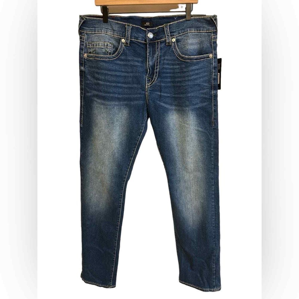 True Religion Ricky Big T Relaxed Straight Jean Size 36 Inseams 34 NWT $199