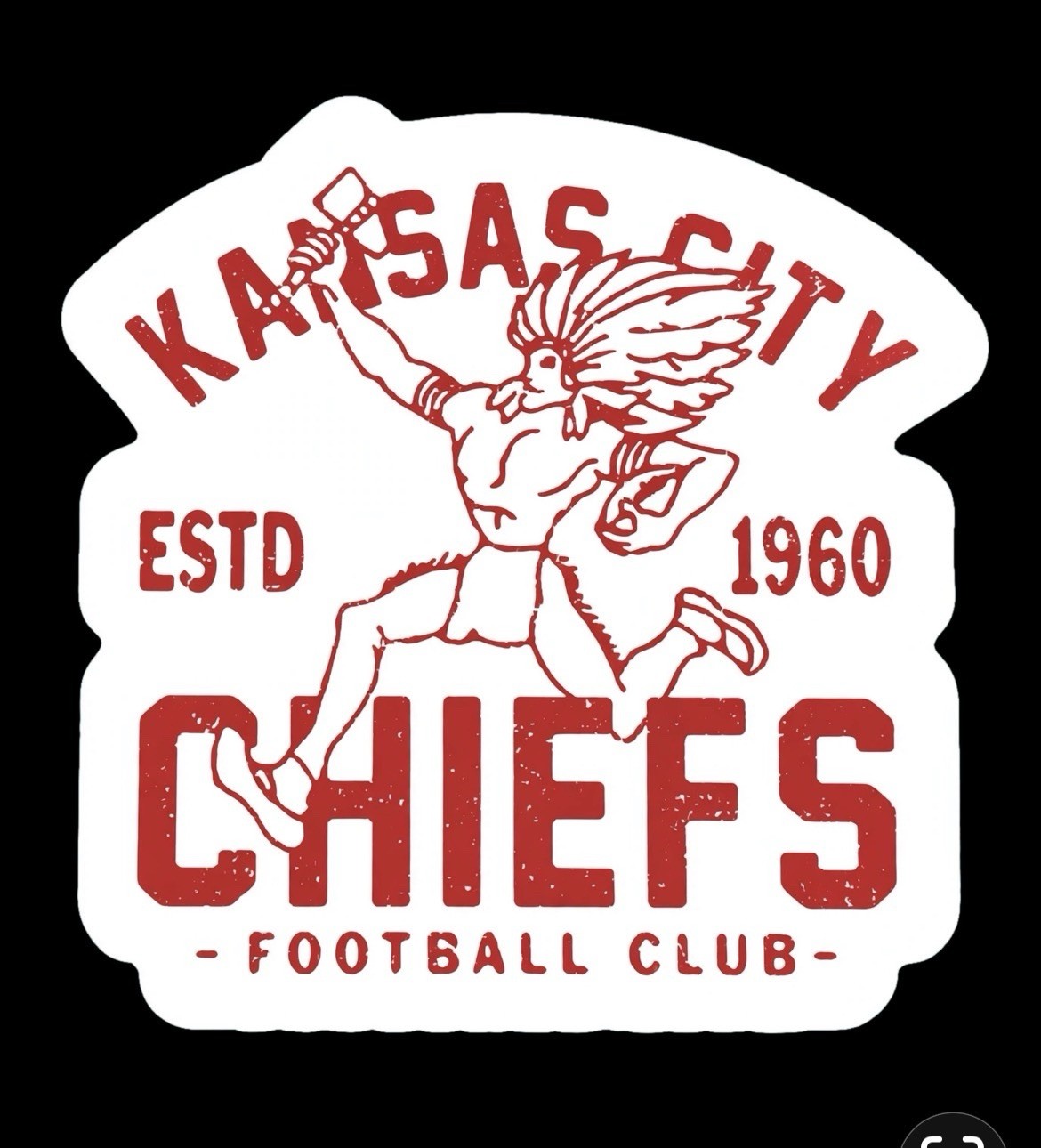 Kansas City Chiefs Vintage/Retro Vinyl Decal/Sticker ￼