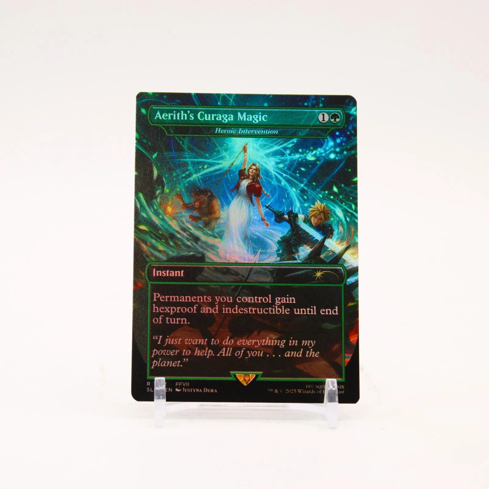 Aerith\'s Curaga Magic Rainbow Foil 1872 Final Fantasy Secret Lair Rare Magic NM Aerith\'s Curaga Magic Rainbow Foil 1872 Final Fantasy Secret Lair Rare Magic NM