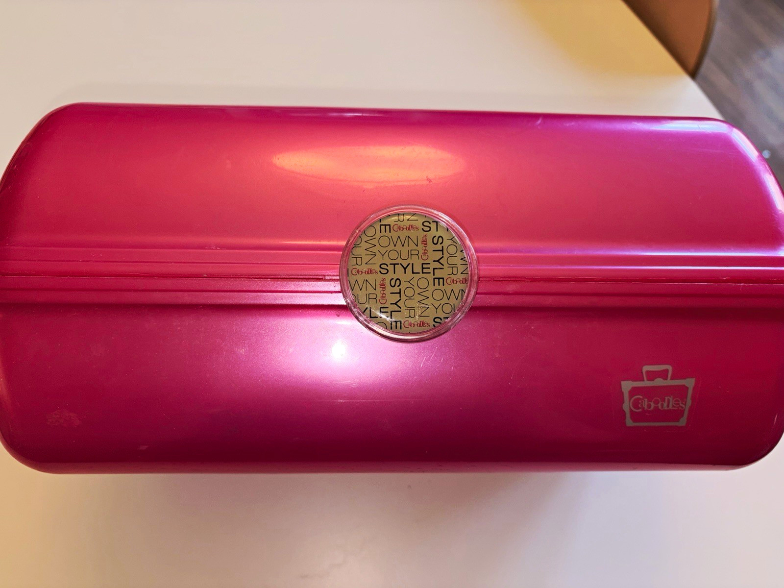 Vintage 1990s Caboodles Hot Pink Makeup Case Mirror Cosmetic Organizer Retro