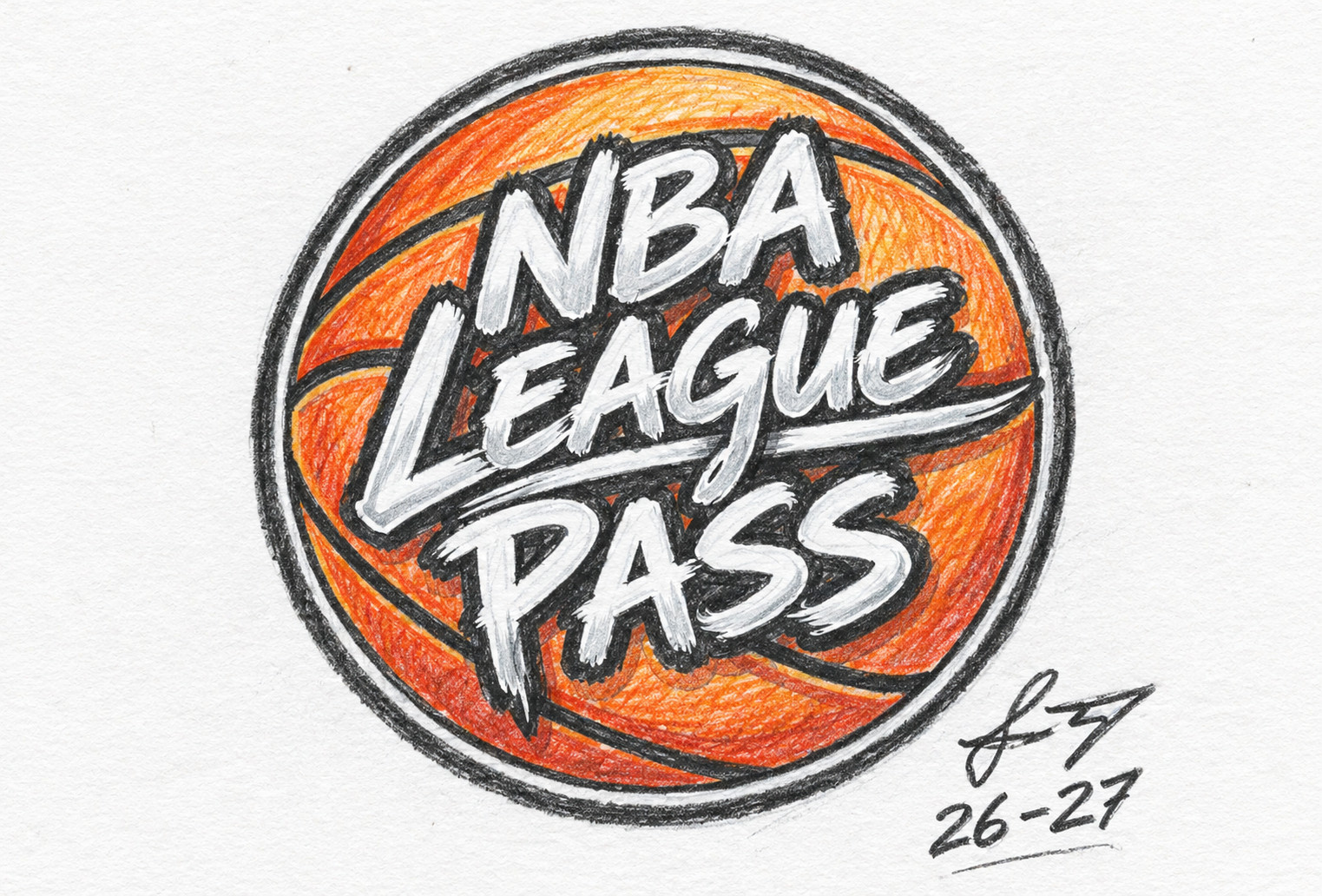 NBA League Pass 2026 - 2027 Poster - Hand drawn NBA League Pass 2026 - 2027 Poster - Hand drawn
