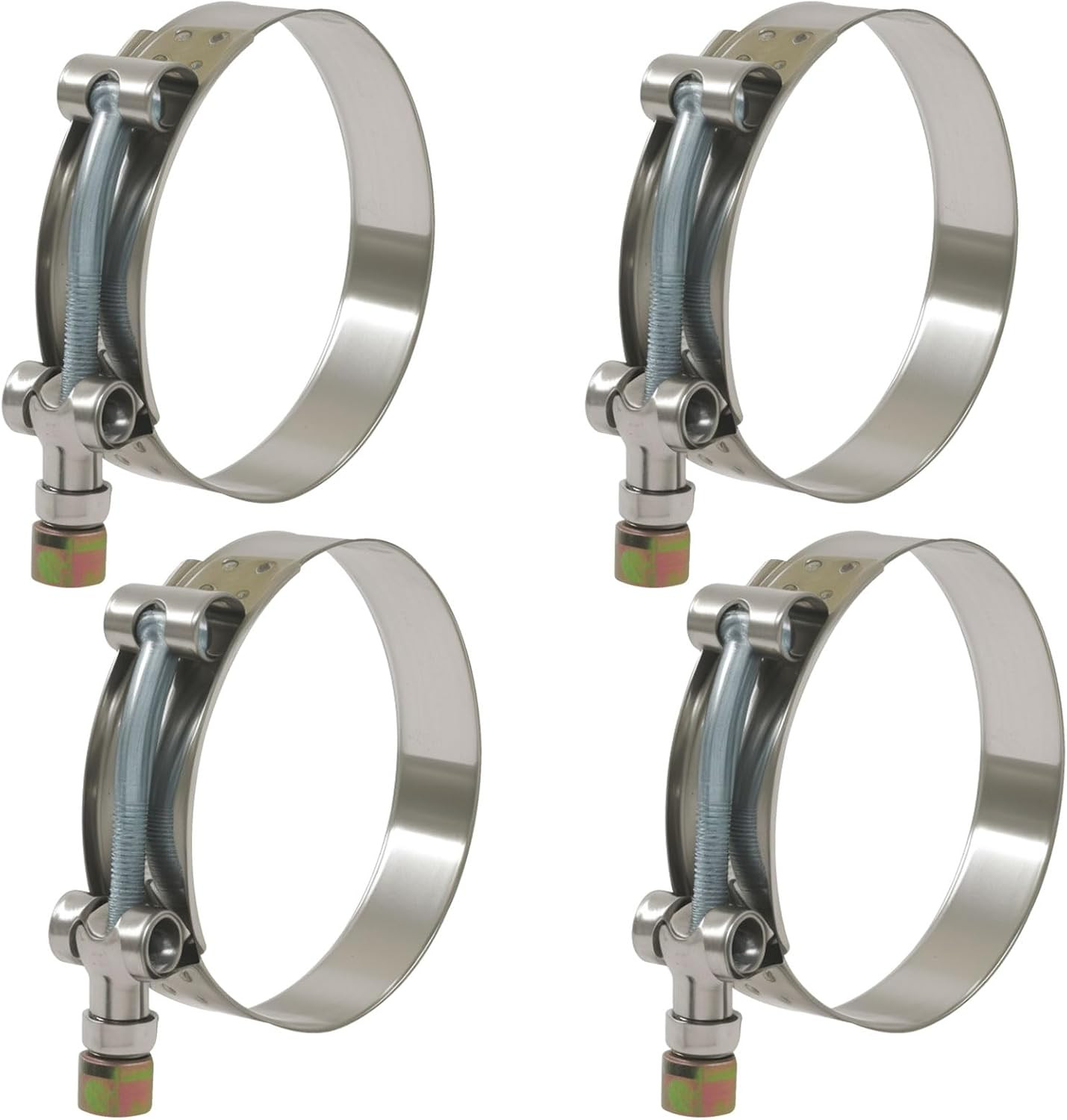 3 Inch T-Bolt Hose Clamp, 304 Stainless Steel, 4 Pack