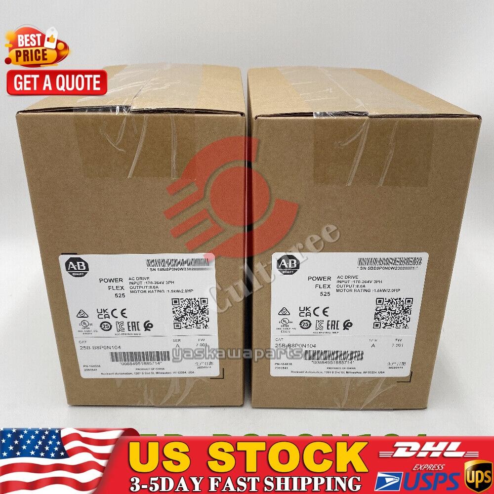 AB 25B-B8P0N104 25B B8P0N104 PowerFlex 525 Drive 1.5kW 2.0Hp SEALED US Free Tax