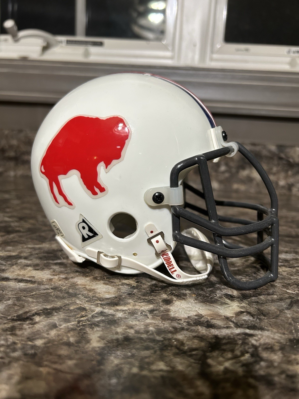 Vintage Buffalo Bills Mini Helmet NFL Riddell METAL FACEMASK