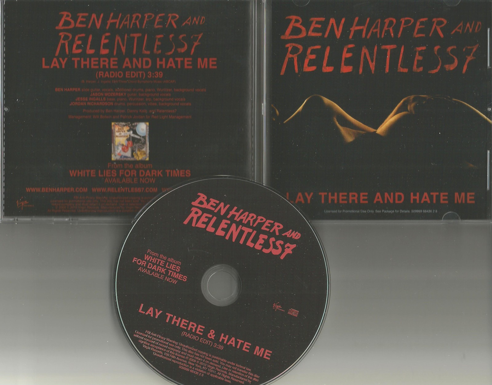 BEN HARPER Lay there and hate me RARE EDIT PROMO Radio DJ CD Single 2009 USA 