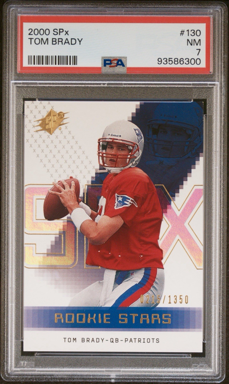 2000 Tom Brady UD Upper Deck SPX Rookie /1350 PSA 7 #130 Silver Foil Stars RC SP 2000 Tom Brady UD Upper Deck SPX Rookie /1350 PSA 7 #130 Silver Foil Stars RC SP