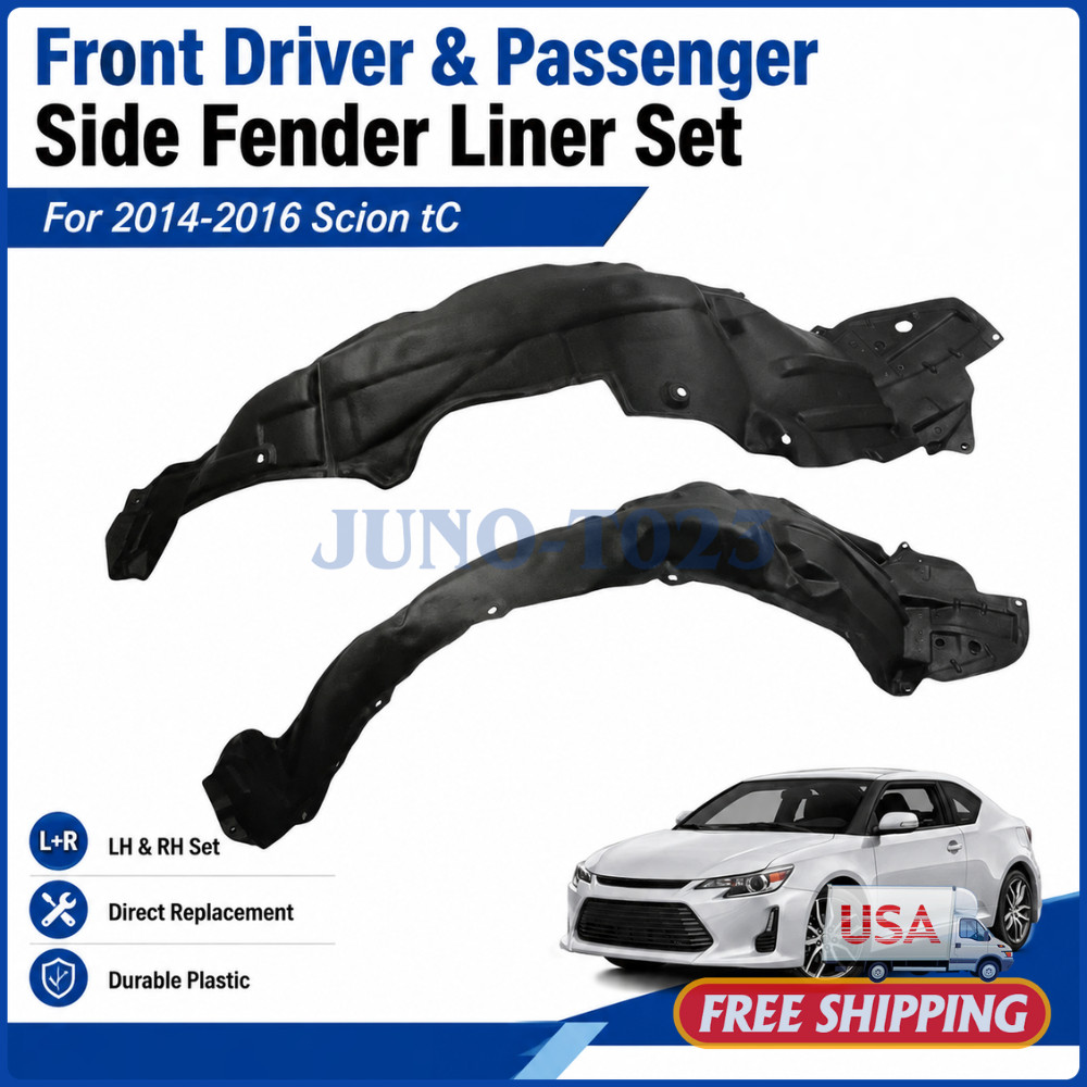 For 2014-2016 Scion tC Front Inner Fender Liner Set Driver Passenger Side