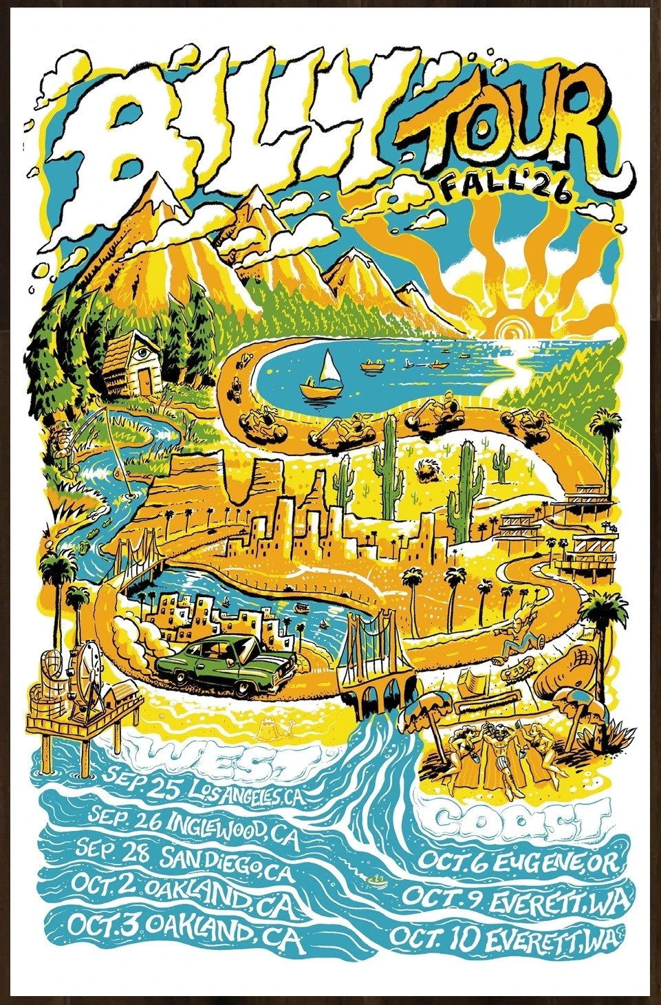 BILLY STRINGS Fall Tour 2026 Ltd Ed New RARE Poster Country Americana Bluegrass