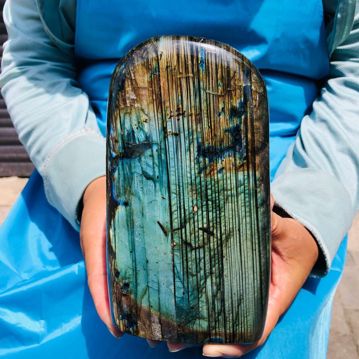 5.39LB Natural Labradorite Quartz Crystal Freeform Mineral Specimen Reiki Heals 5.39LB Natural Labradorite Quartz Crystal Freeform Mineral Specimen Reiki Heals