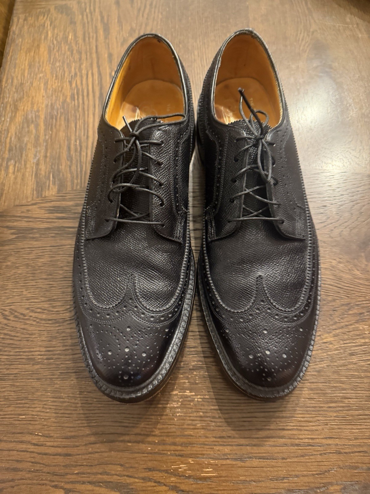 Florsheim Imperial Black Long Wings From 1960-80 Very Very Nice Shoes
