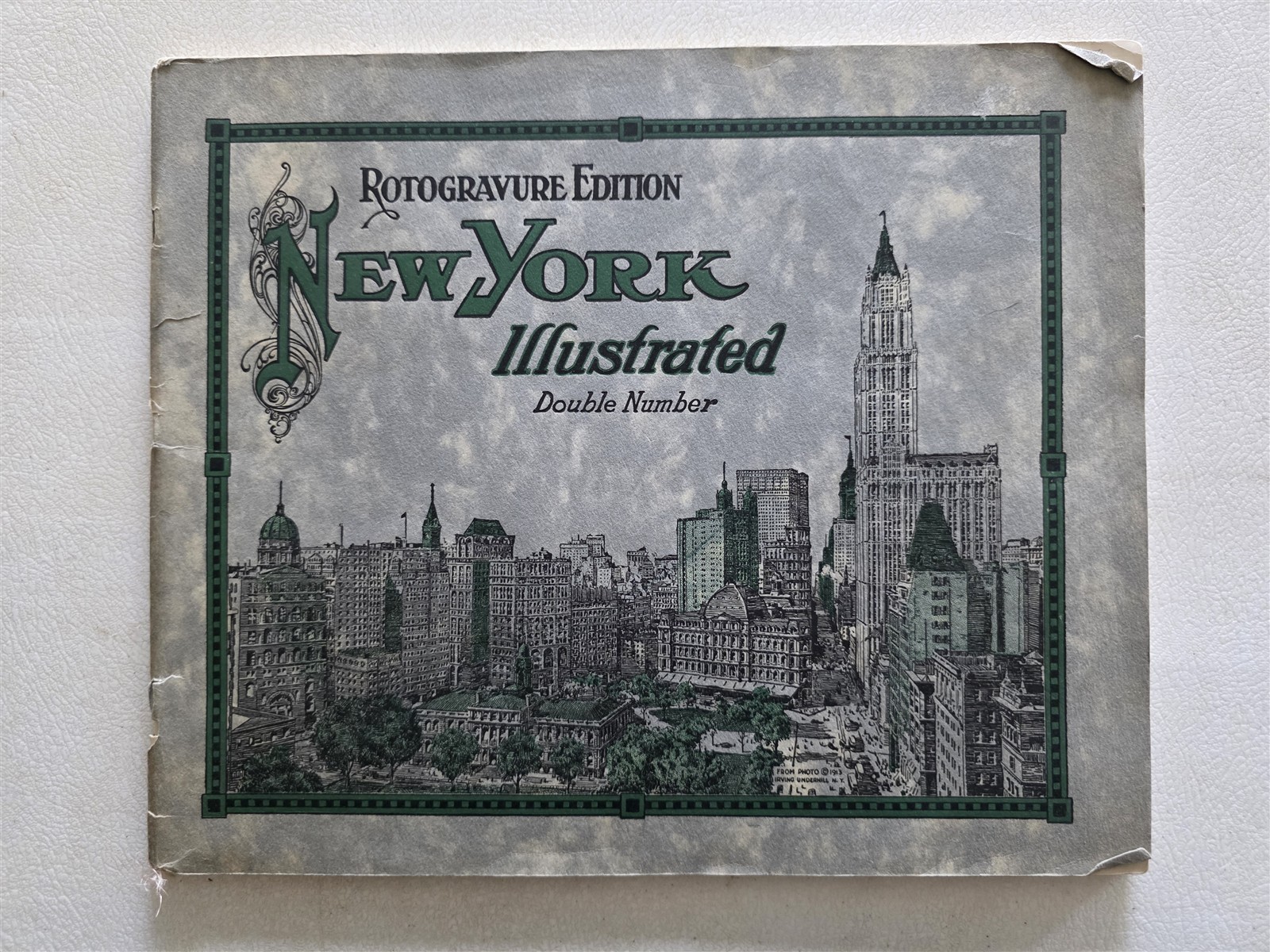New York Illustrated Antique Book Portfolio of Photographs 1914, Rotogravures