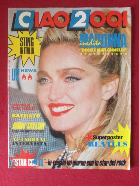 CIAO 2001 40 1986 MADONNA COVER - POSTER BEATLES - RARISSIMA  [G103B]