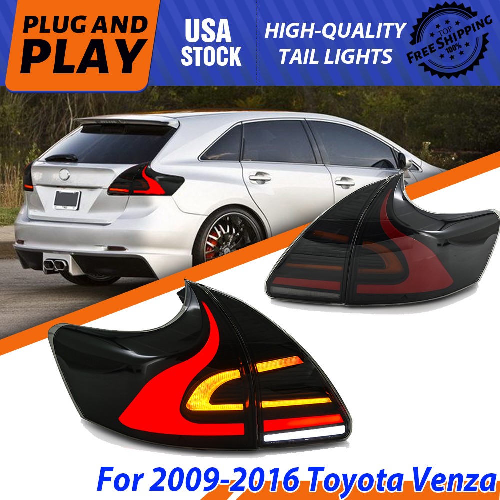 2PCS Upgrade LED Tail Lights KIT For Toyota Venza 2009-2016 Rear Lamps Assembly