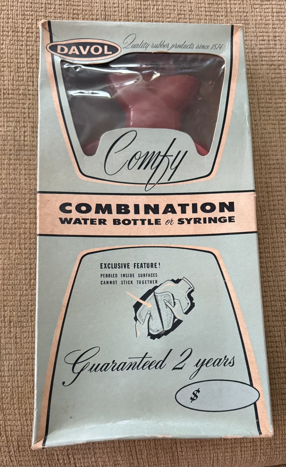 Vintage Davol water bottle and syringe original box Vintage Davol water bottle and syringe original box
