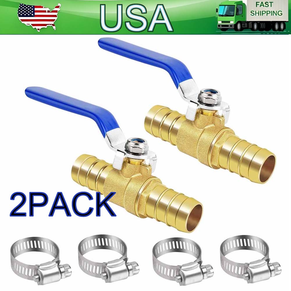 2Sets Brass Hose Barb Ball Valve Kit 5/8\