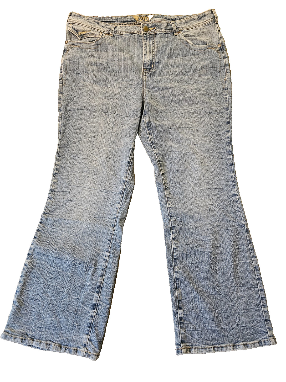 VTG Y2K Zana Di Bootcut Jeans Womens Plus Size 20 Light Wash Button Pockets