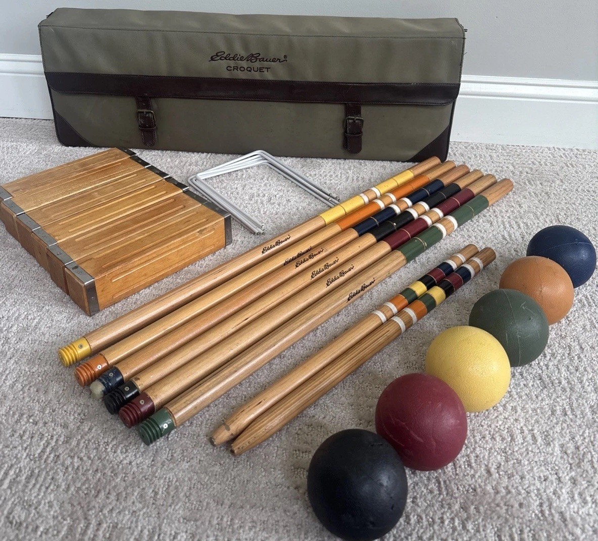 VTG Eddie Bauer Croquet Set Competition In Bag