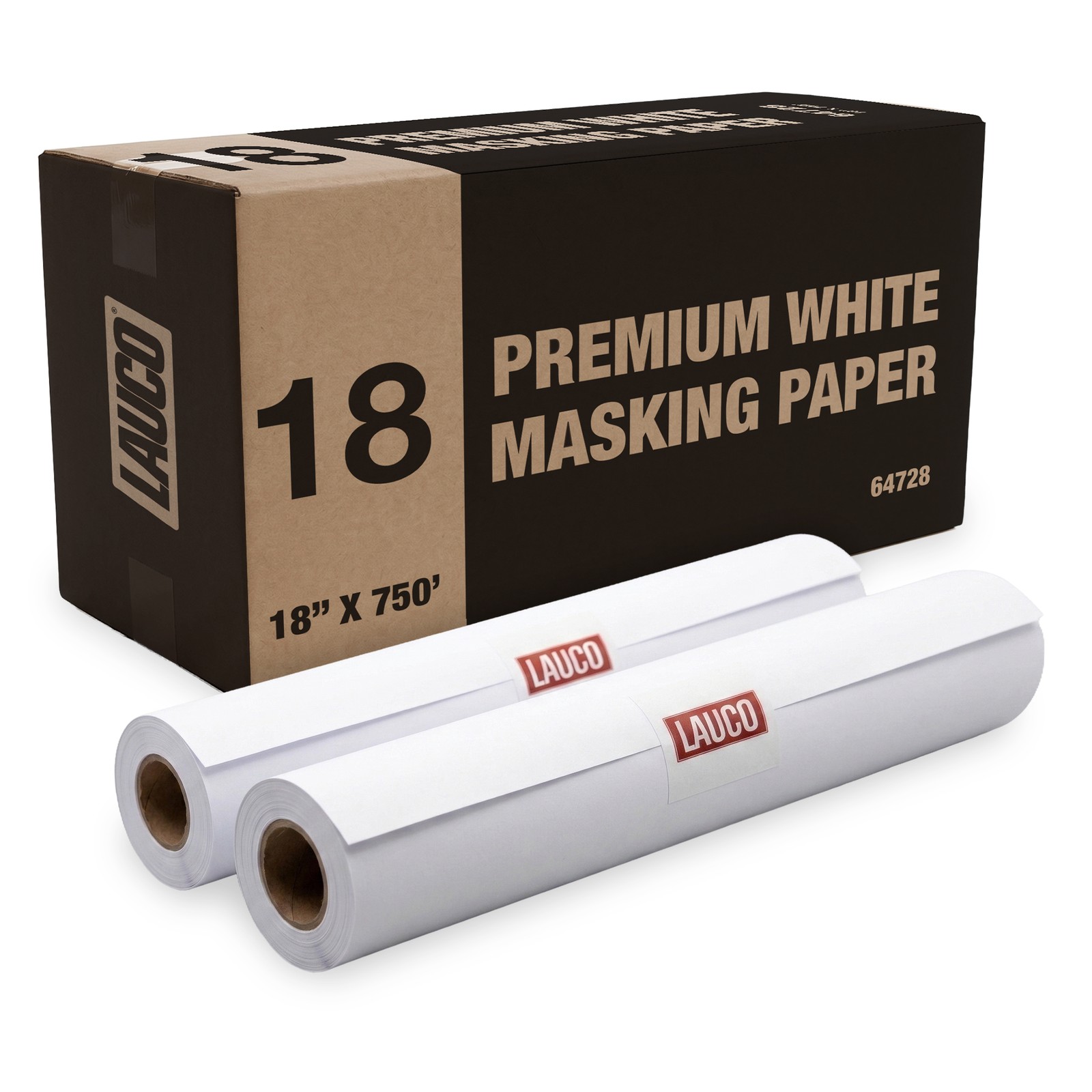 LAUCO White Masking Paper Automotive Painters Multi-Purpose 18”x9000” (750\') -2p LAUCO White Masking Paper Automotive Painters Multi-Purpose 18”x9000” (750\') -2p