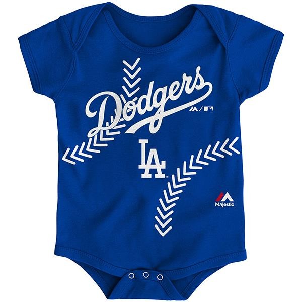 Infant Los Angeles Dodgers MLB Majestic Fan-Atic Baseball Creeper Bodysuit NWT Infant Los Angeles Dodgers MLB Majestic Fan-Atic Baseball Creeper Bodysuit NWT
