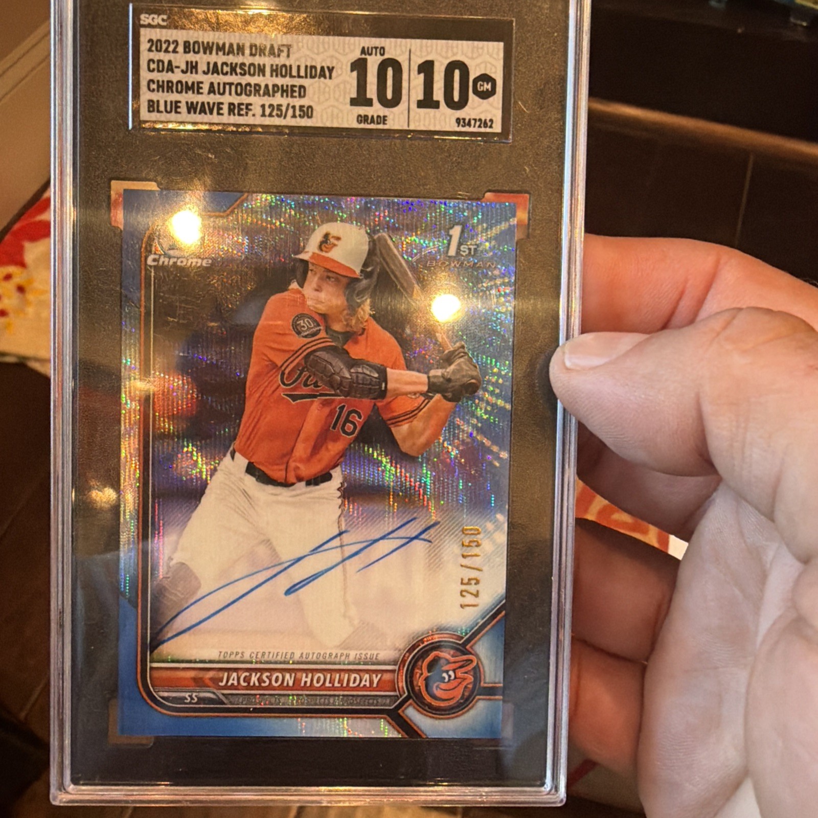 2022 Bowman Draft Chrome JACKSON HOLLIDAY /150 Blue 10/10 Auto RC