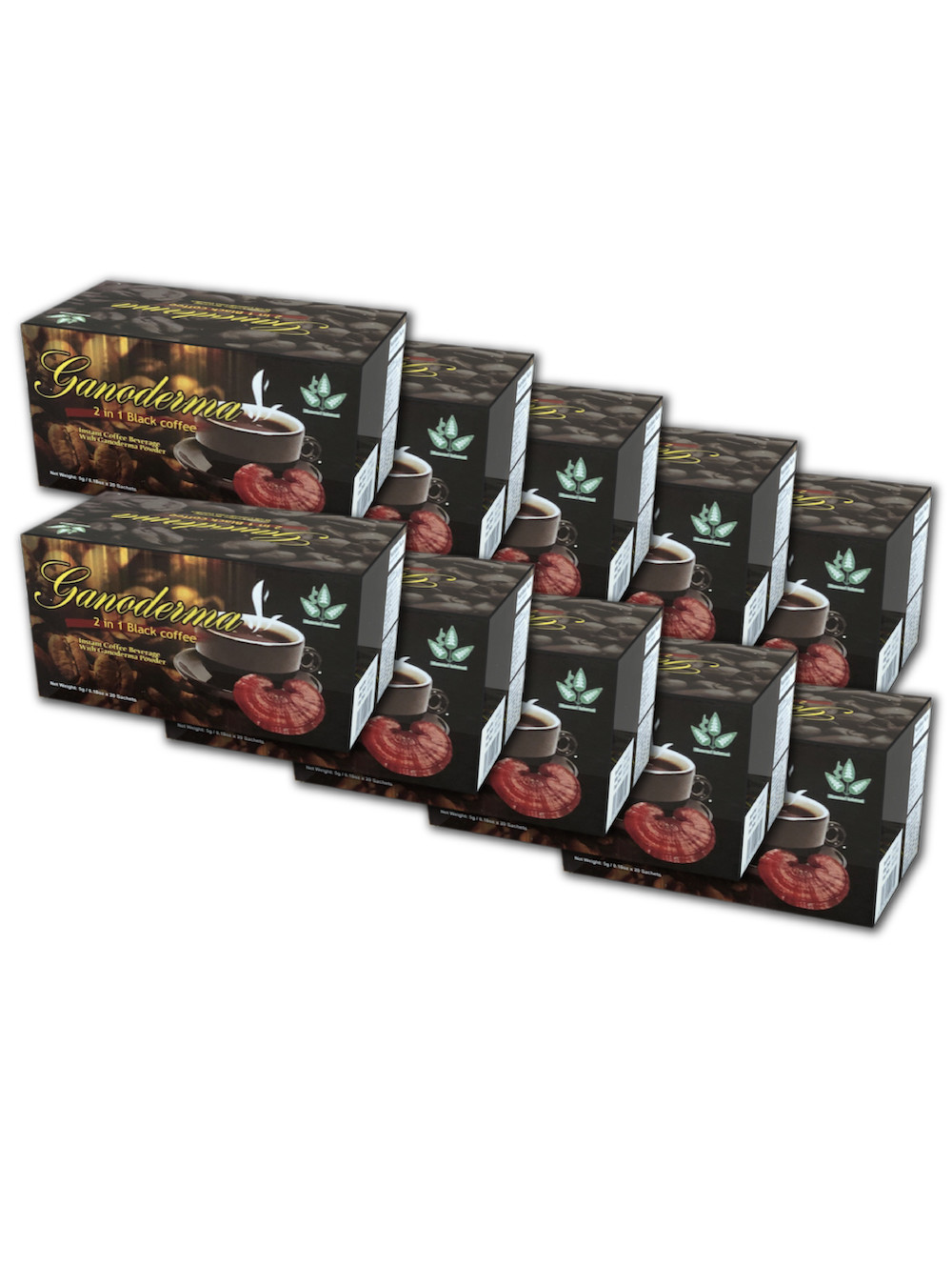 Ganoderma Coffee 2-1 Classic Black Healthy Coffee - 10 Boxes (200 pks)