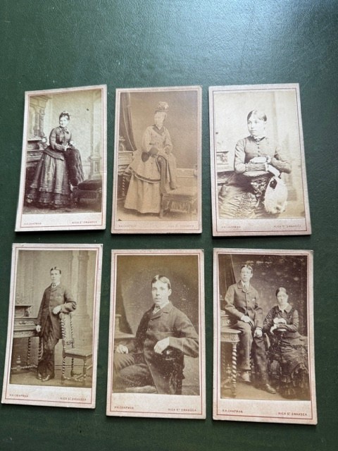 Six Early Cartes de Visites, 1870s, HA Chapman of Swansea, Wales, Welsh Interest Six Early Cartes de Visites, 1870s, HA Chapman of Swansea, Wales, Welsh Interest